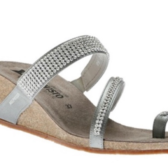 Mephisto - Women's Rhinestone Wedge Sandals (grey - size 36) - Picture 7 of 7